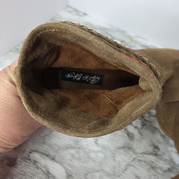 Naughty Monkey Boots Brown Fringe Suede Western Heel  Womens US 7.5 Boho Y2K - Picture 12 of 13